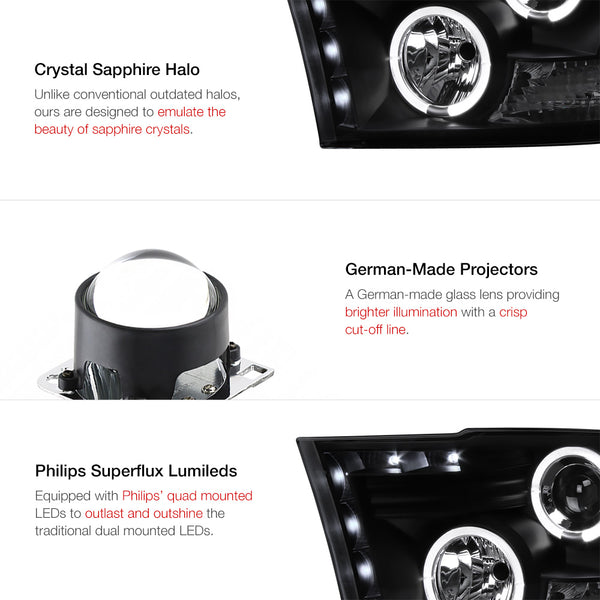 2009-2017 Dodge RAM 1500 Sinister Black Headlight