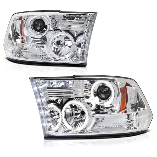 2009-2017 Dodge RAM 1500 Chrome Headlight