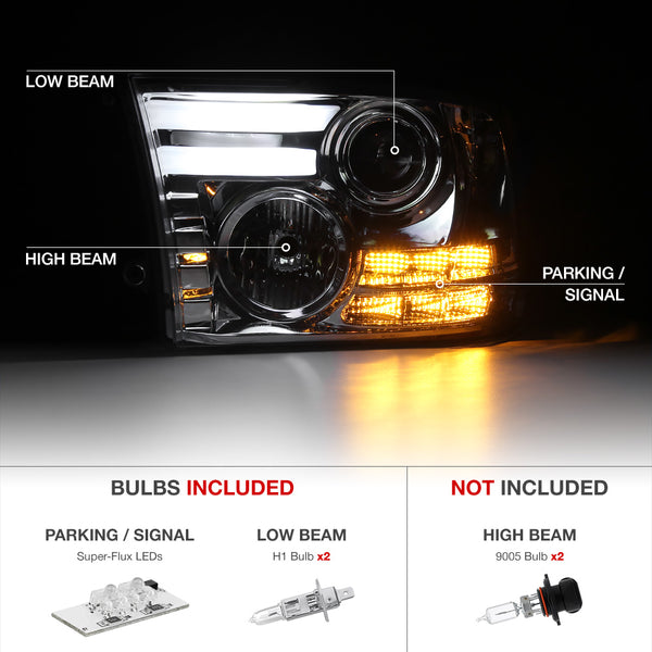 2009-2017 Dodge RAM 1500 Chrome Headlight