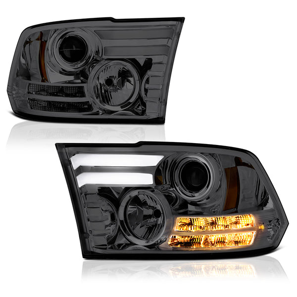2009-2017 Dodge RAM 1500 Smoked Headlight