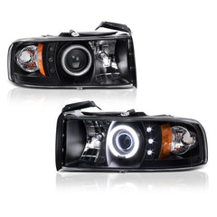 1994-2001 Dodge RAM 1500 Black Headlight
