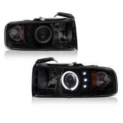 1994-2001 Dodge RAM 1500 Sinister Black Headlight