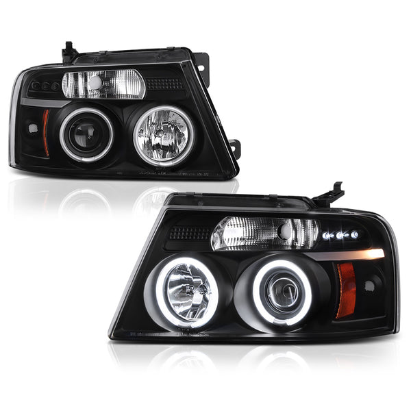2004-2008 Ford F-150 Black Headlight