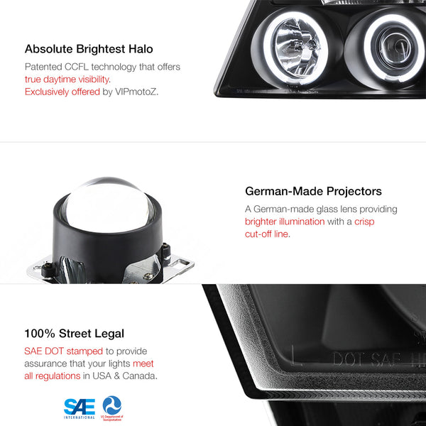 2004-2008 Ford F-150 Black Headlight