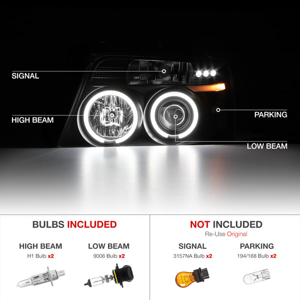 2004-2008 Ford F-150 Sinister Black Headlight