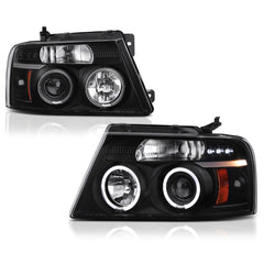 2004-2008 Ford F-150 Black Headlight