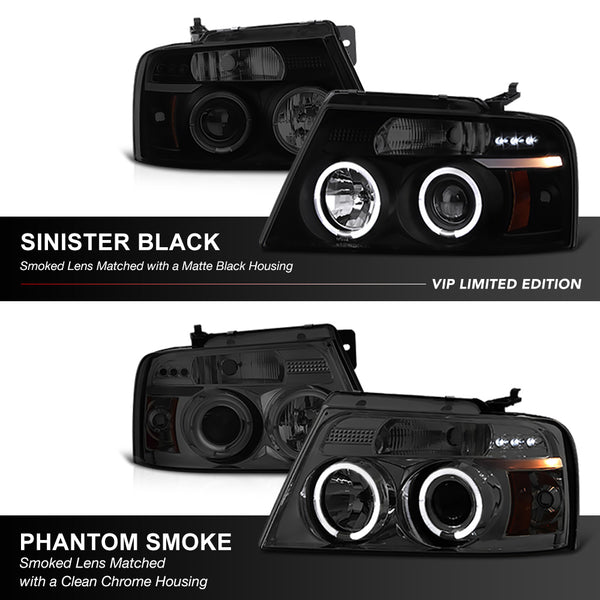 2004-2008 Ford F-150 Sinister Black Headlight
