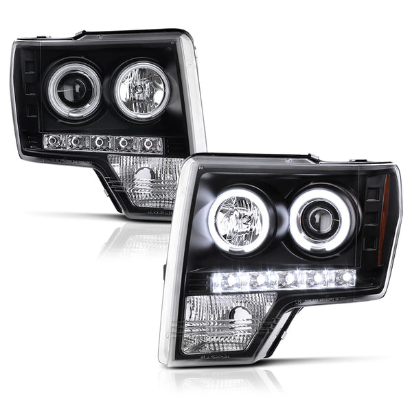 2009-2014 Ford F-150 Black Headlight