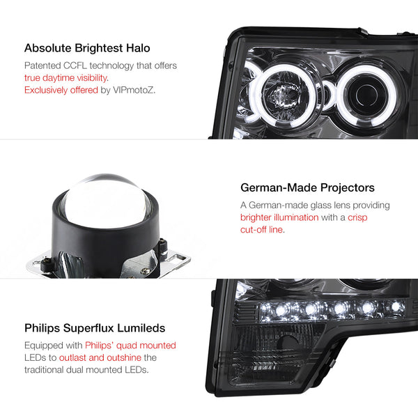 2009-2014 Ford F-150 Smoked Headlight