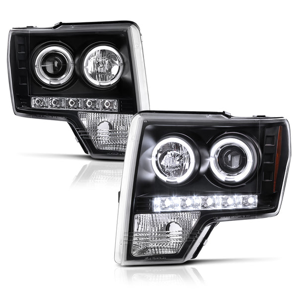 2009-2014 Ford F-150 Black Headlight