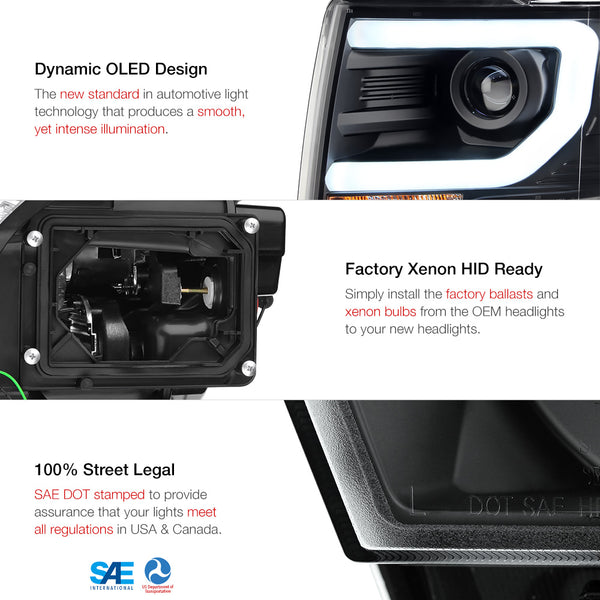 2013-2014 Ford F-150 Black Headlight