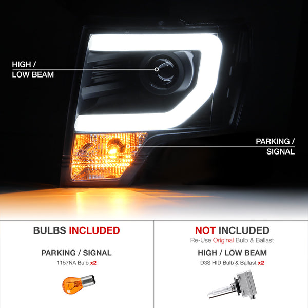 2013-2014 Ford F-150 Black Headlight