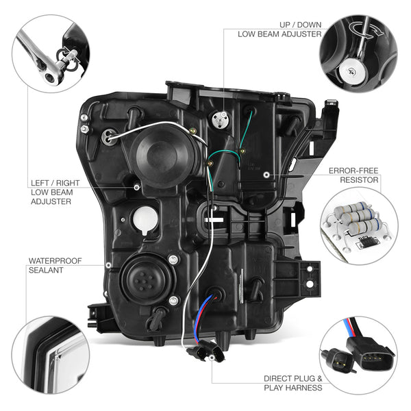 2015-2017 Ford F-150 Chrome Headlight