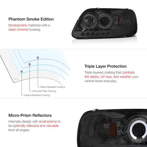 1997-2003 Ford F-150 Smoked Headlight