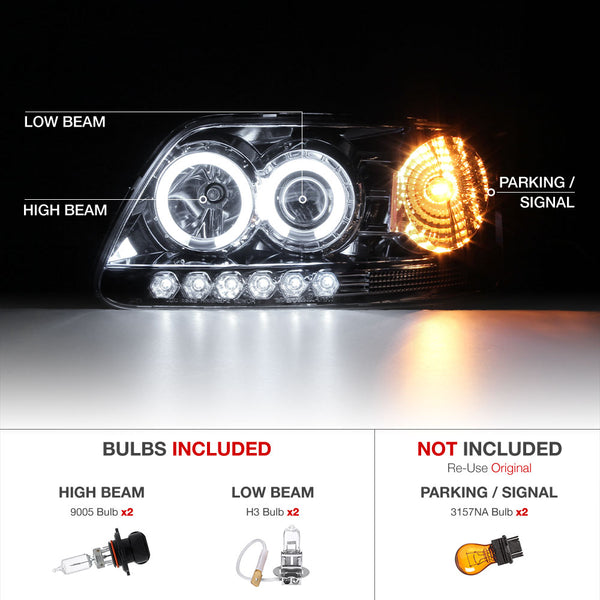 1997-2003 Ford F-150 Chrome Headlight