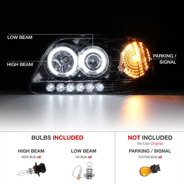 1997-2003 Ford F-150 Smoked Headlight