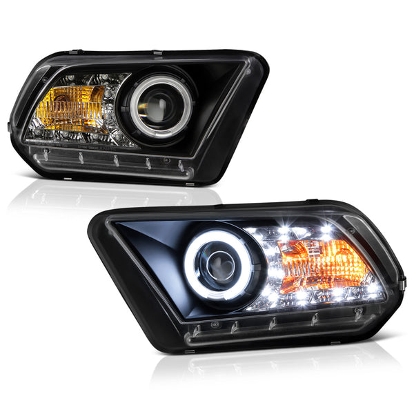2010-2014 Ford Mustang Black Headlight