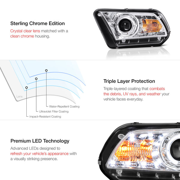 2010-2014 Ford Mustang Chrome Headlight