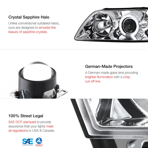1999-2004 Ford Mustang Chrome Headlight
