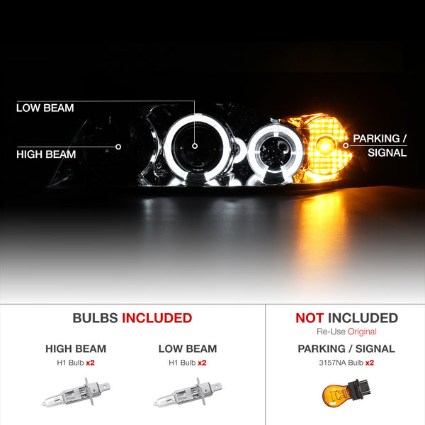 1999-2004 Ford Mustang Chrome Headlight