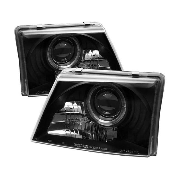 1998-2000 Ford Ranger Black Headlight