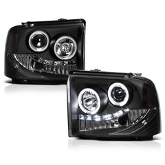 2005-2007 Ford F-250 | F-350 | F-450 | F-550 Superduty Black Headlight