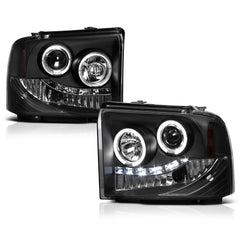 2005-2007 Ford F-250 | F-350 | F-450 | F-550 Superduty Black Headlight