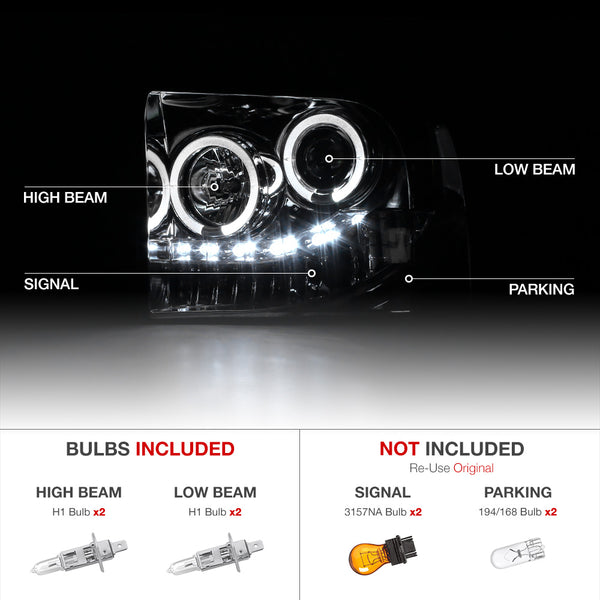 2005-2007 Ford F-250 | F-350 | F-450 | F-550 Superduty Sinister Black Headlight