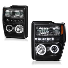 2008-2010 Ford F-250 | F-350 | F-450 | F-550 Superduty Black Headlight