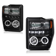 2008-2010 Ford F-250 | F-350 | F-450 | F-550 Superduty Black Headlight