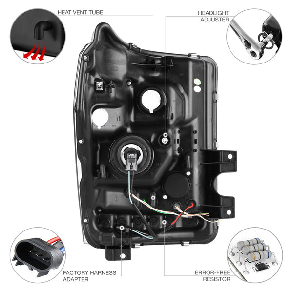 2011-2016 Ford F-250 | F-350 | F-450 Superduty Black Headlight