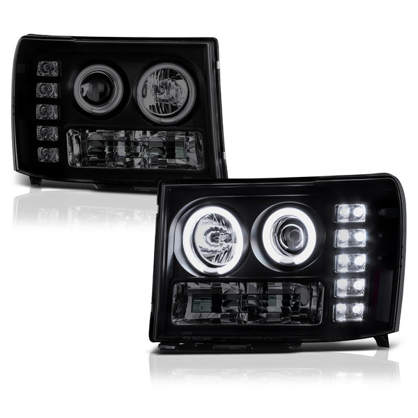2007-2013 GMC Sierra 1500 Sinister Black Headlight