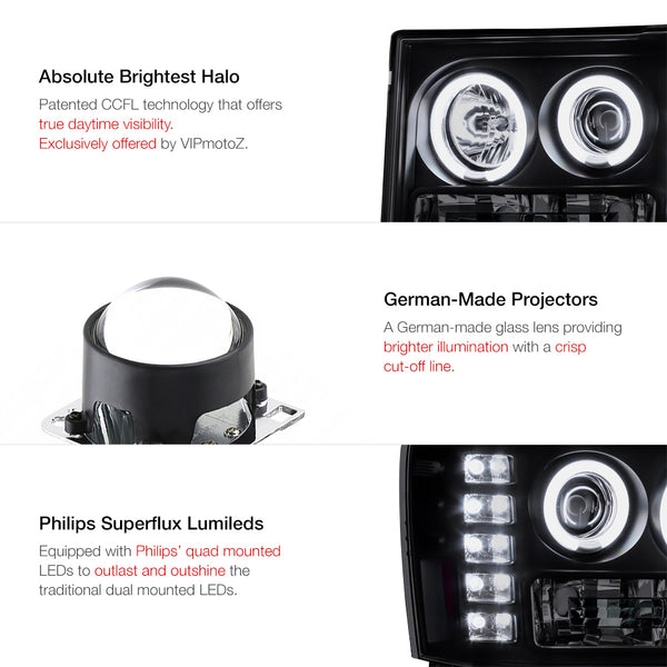 2007-2013 GMC Sierra 1500 Sinister Black Headlight