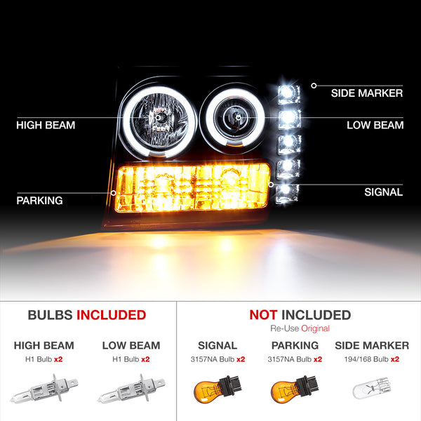 2007-2013 GMC Sierra 1500 Sinister Black Headlight