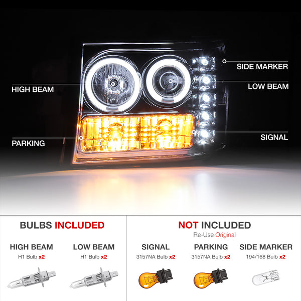 2007-2013 GMC Sierra 1500 Chrome Headlight