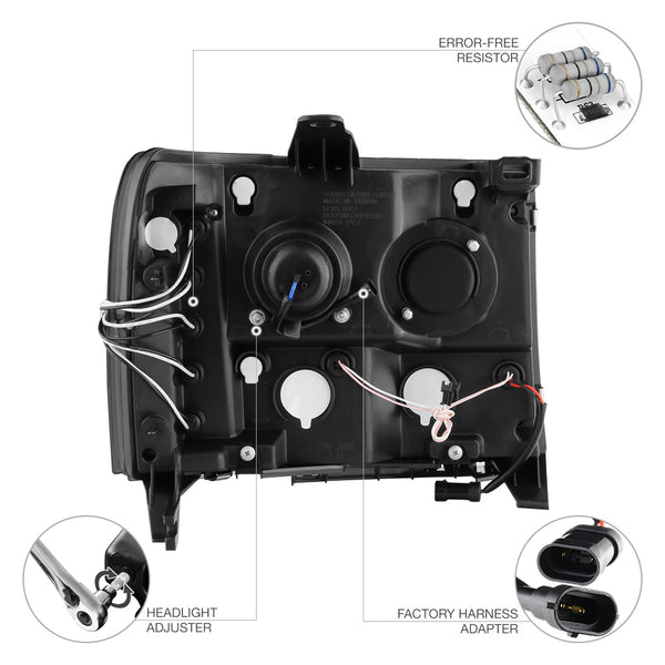 2007-2013 GMC Sierra 1500 Smoked Headlight