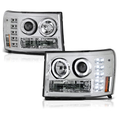2007-2013 GMC Sierra 1500 Chrome Headlight