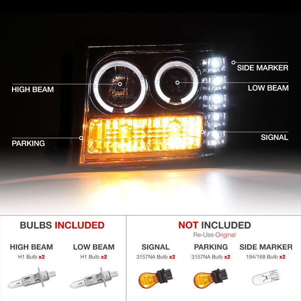 2007-2013 GMC Sierra 1500 Smoked Headlight