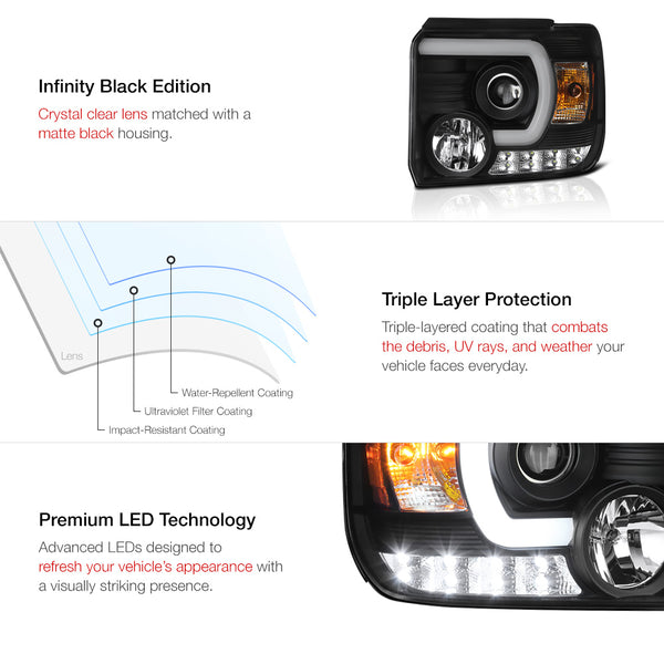 2014-2015 GMC Sierra 1500 Black Headlight