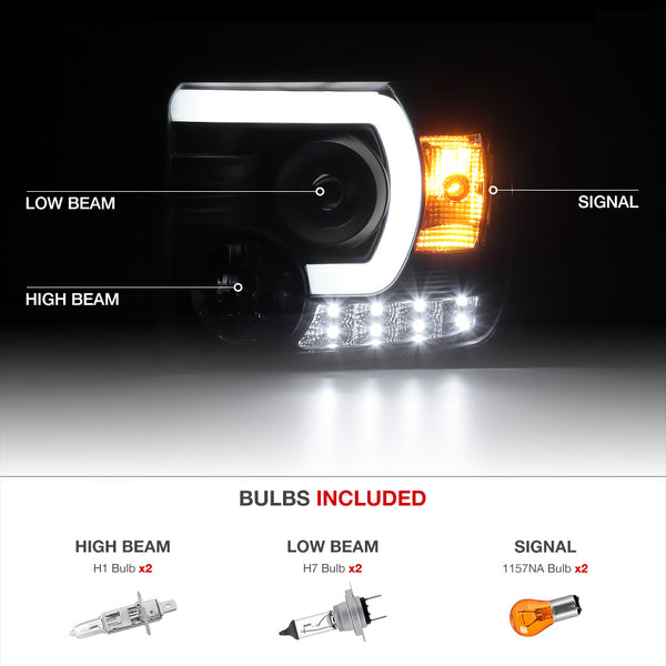 2014-2015 GMC Sierra 1500 Black Headlight