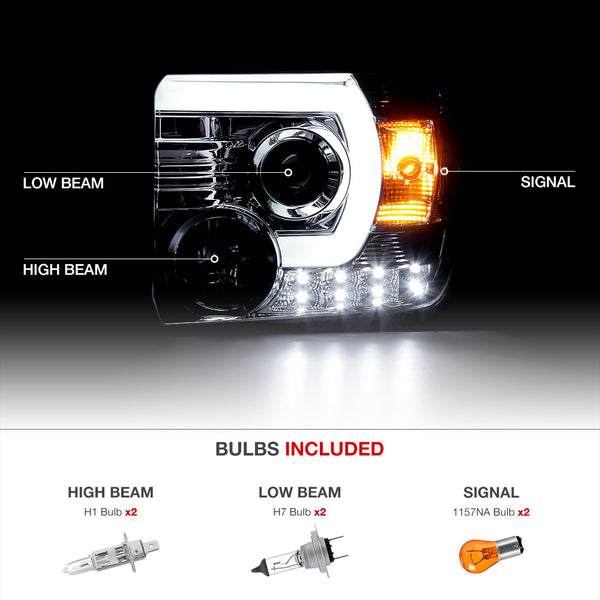 2014-2015 GMC Sierra 1500 Smoked Headlight