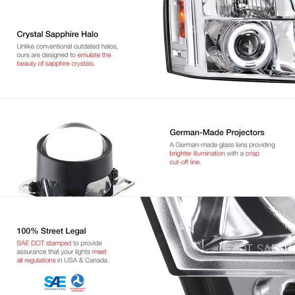2007-2014 GMC Yukon Chrome Headlight