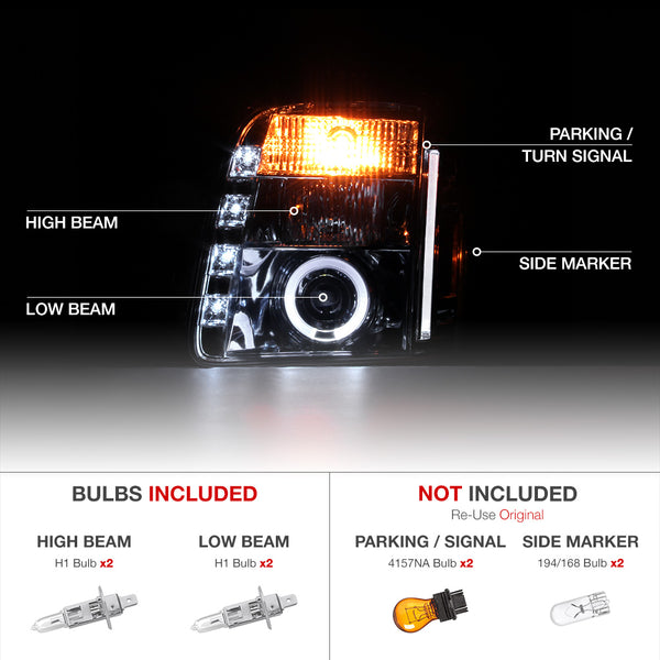 2007-2014 GMC Yukon Chrome Headlight