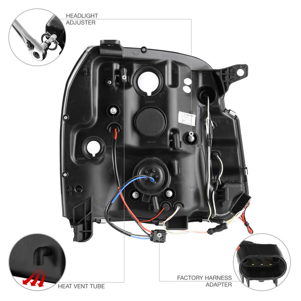 2007-2014 GMC Yukon Chrome Headlight