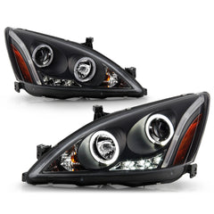 2003-2007 Honda Accord Black Headlight