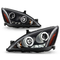 2003-2007 Honda Accord Black Headlight