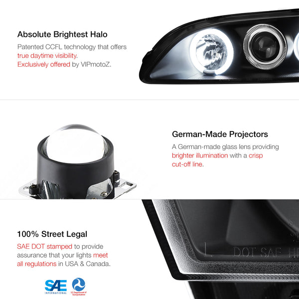 1998-2002 Honda Accord Black Headlight