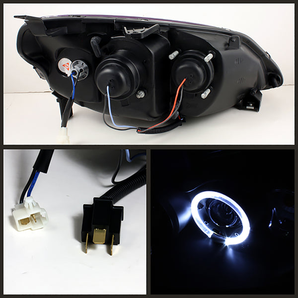 2001-2003 Honda Civic Black Headlight