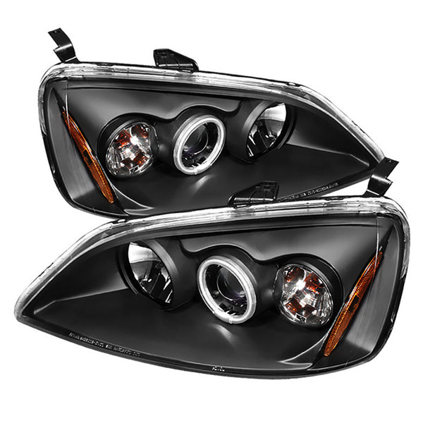 2001-2003 Honda Civic Black Headlight