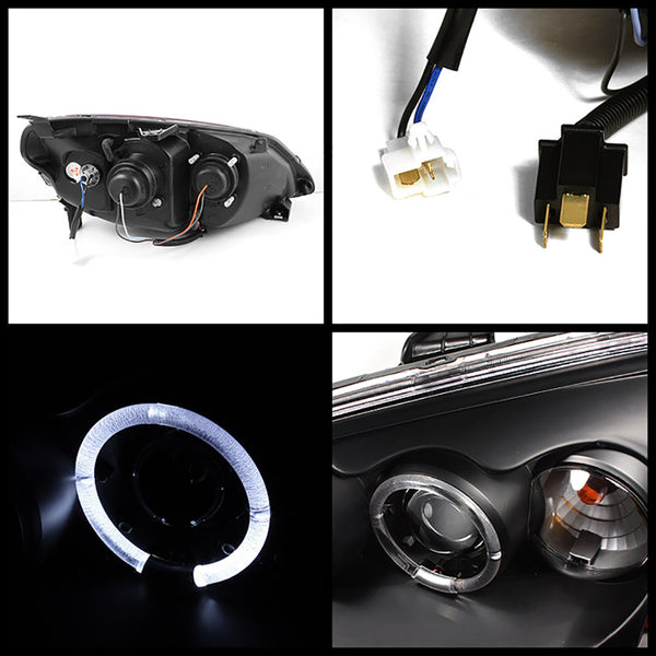 2001-2003 Honda Civic Black Headlight